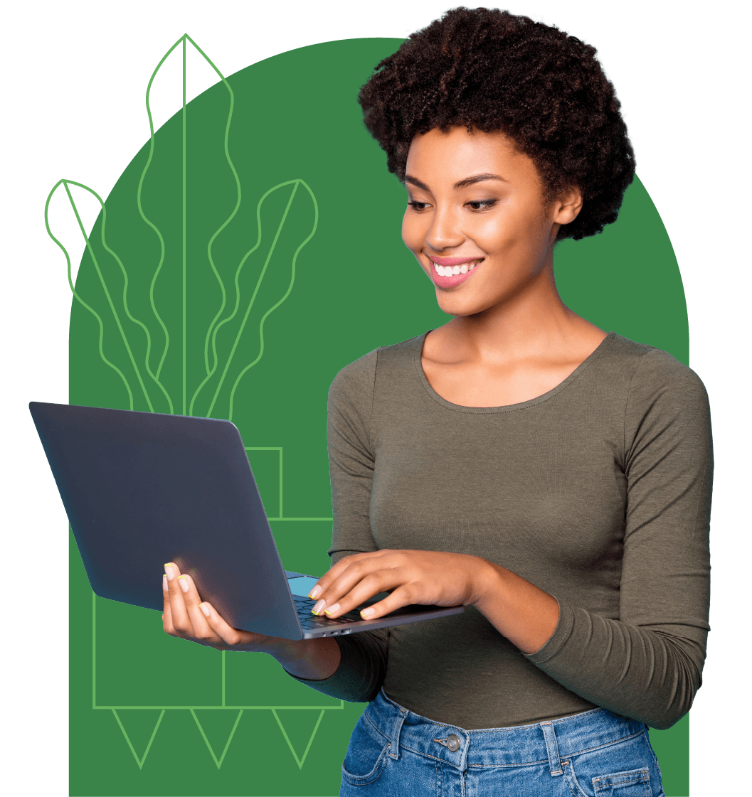 woman with a laptop