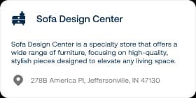 A card showing information about a specific, example store.