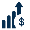 Icon of arrows pointing up with a dollar sign